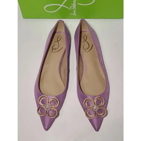 💜 SAM EDELMAN Wanda Tour Lilac Dress Flats MSRP $158 SIZES 6,5 and 9 NEW IN BOX - Picture 14 of 16